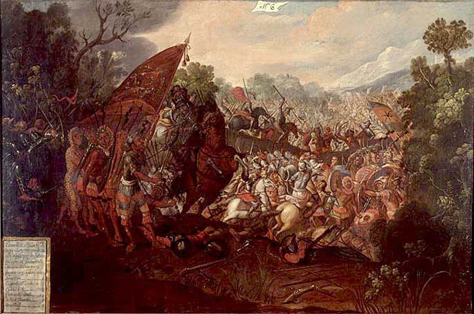 
Bataille d’Otumba, Peinture du XVIIe siècle.