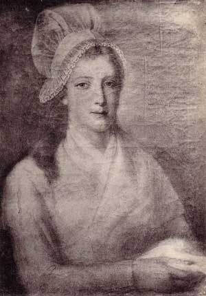 Portrait de Charlotte Corday, pastel réalisé dans sa cellule quelques heures avant son exécution par Jean-Jacques Hauer.