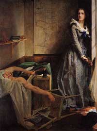 L'Assassinat de Marat de Paul-Jacques-Aimé Baudry (1860), peinture exposée au Musée des Beaux-Arts de Nantes.