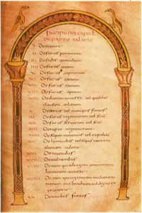 Copie manuscrite sur velin du VIIIème siècle de la loi salique. Paris, bibliothèque nationale de France.