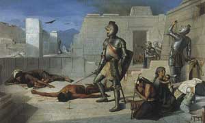 Le  massacre de Cholula par Félix Parra