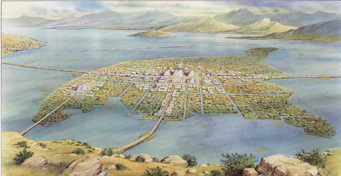 L'imposante cité de Tenochtitlan