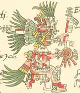 Huitzilopochtli représenté dans
le Codex Telleriano-Remensis