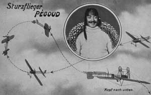 Carte postale montrant le "looping" de Pégoud.