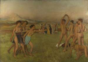 Jeunes Spartiates s'exerçant à la lutte, Edgar Degas, v. 1860, National Gallery