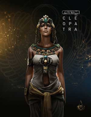 Représentation de Cléopâtre dans Assassin's Creed Origins.
