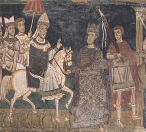 L’empereur Constantin guidant le pape Sylvestre Ier
