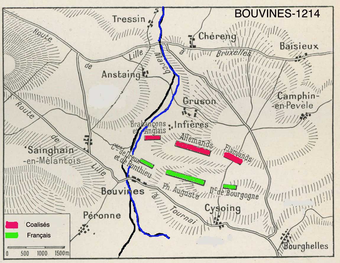 Plan de la bataille de Bouvines