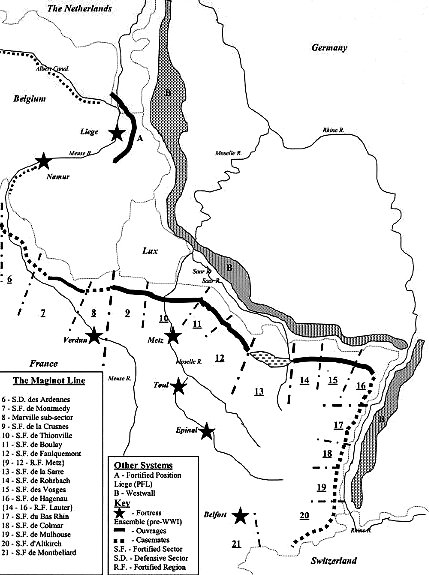 Carte de la ligne Maginot