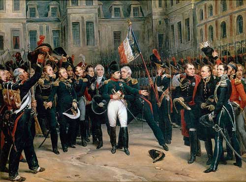 Adieux de Napoléon à la Garde impériale à Fontainebleau, par Montfort