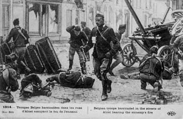 Troupes belges sous le feu allemand à Alost