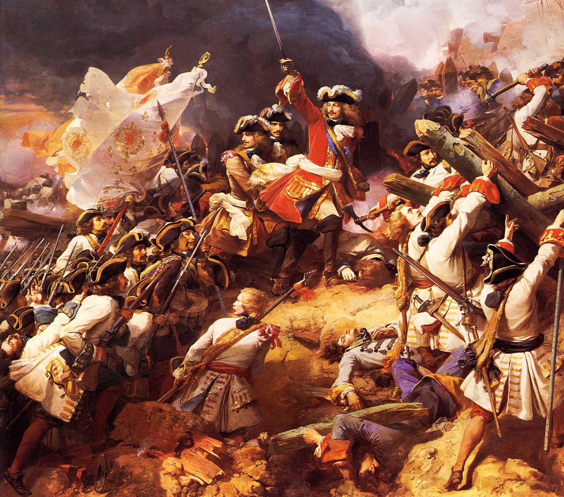Le maréchal Villars lors de la bataille de Denain, peinture de Jean Alaux