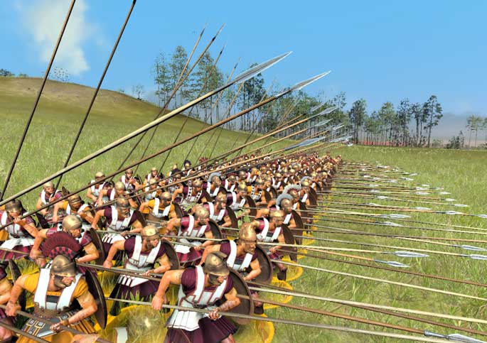 La phalange macédonienne prête au combat.