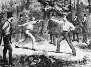 Duel au bois de Boulogne en 1874.