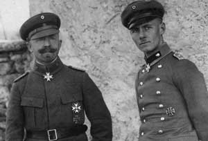 Le capitaine Rommel et le commandant Sproesser, Italie, 1917