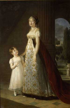 Caroline Murat, reine de Naples avec sa fille Laetitia (1807), château de Versailles, par Élisabeth Vigée Le Brun.
