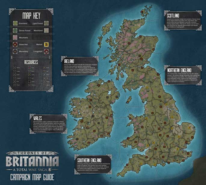 Thrones of Britannia : la carte de campagne se détaille