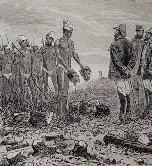 
Gravure provenant du livre : Souvenirs de la Nouvelle-Calédonie - L'Insurrection Canaque - Par Henri Rivière, 1881