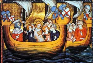 Arrivée de Louis IX à Nicosie, en route vers l'Égypte par Guillaume de Saint-Pathus