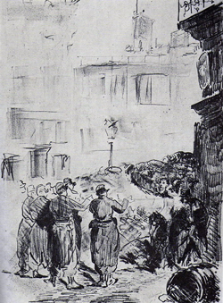 Barricade, Edouard Manet, 1871.