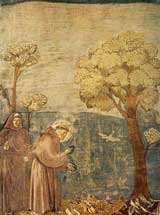 François d'Assise prêchant aux oiseaux (d'après les Fioretti) par Giotto