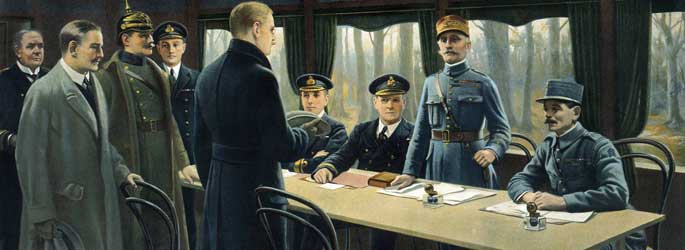 Signature de l’Armistice de 1918 dans le wagon-salon du maréchal Foch
