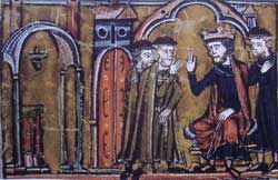 Baudouin II cédant une partie de son palais de Jérusalem à Hugues de Payns et Geoffroy de St-Omer
