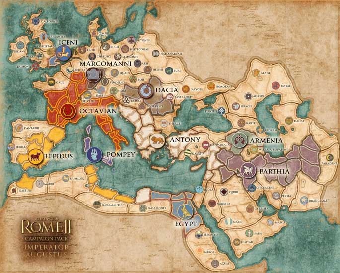 La carte de campagne d'Imperator Augustus